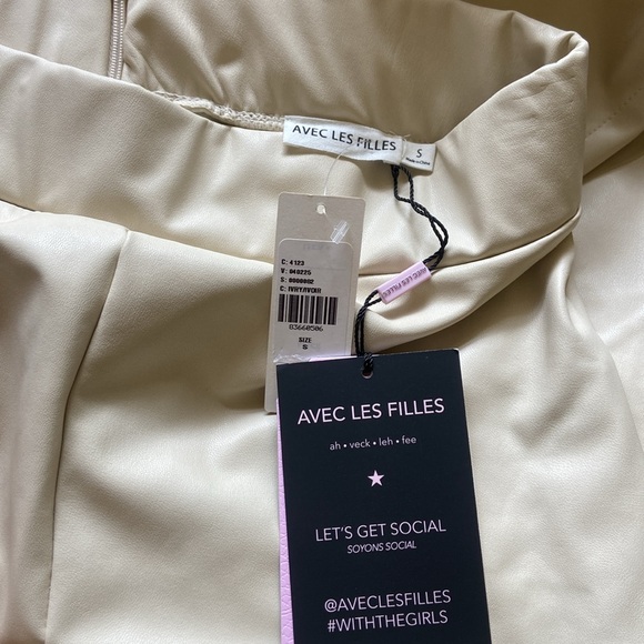 BRAND NEW Anthropologie Avec Les Filles High-Waisted Faux Leather Slit Leggings - Picture 6 of 8